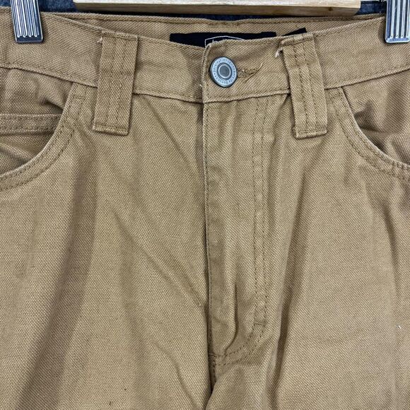 Berkley Jensen Carpenter Pants Mens 34x30 Brown Duck Canvas Workwear Hammer Loop - Picture 4 of 16